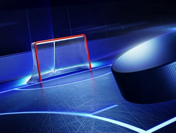 hockey puck going into a net